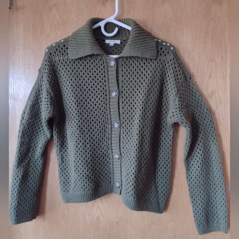Maurices Open Stitch Button Down Cardigan Size Medium